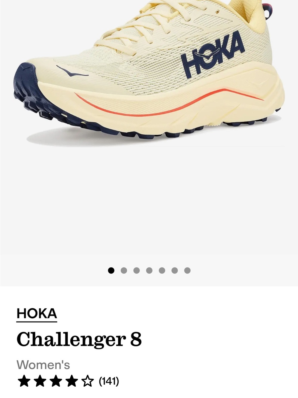Hoka Women's Challenger 8 Running Shoe - Pale Yellow with Navy and Orange